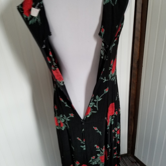 Vintage 90's size 6 Petite Black floral midi dress - Picture 4 of 8